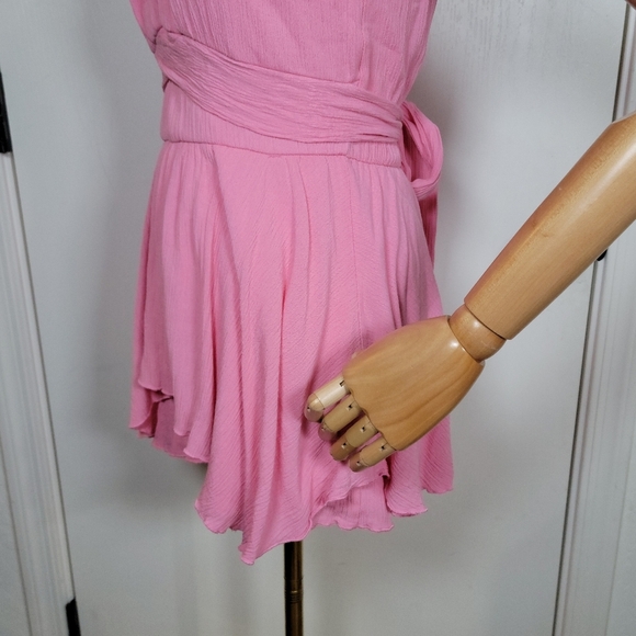 Altar’d State Blush Pink Boho Romper Puff Sleeve Summer Flowy Fit Size S - Picture 5 of 10